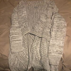 Grey and white sweater